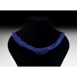 Western Asiatic Multi-Strand Lapis Lazuli Bead Necklace