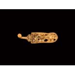 Scythian Gold Sword Belt Hook with Gryphon