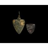 Medieval Heraldic Harness Pendant and Stud