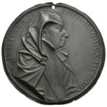 France - Christine De Lorraine - Replica Lead Commemorative Medal Obverse