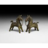 Cambodian Horse Statue Pair