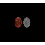 Roman Intaglio Gemstone with Standing Goddess