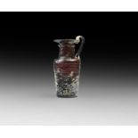 Byzantine Aubergine Glass Jug with Saints