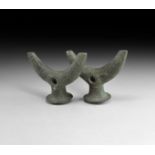 Western Asiatic Bactrian Horned Idol Pair