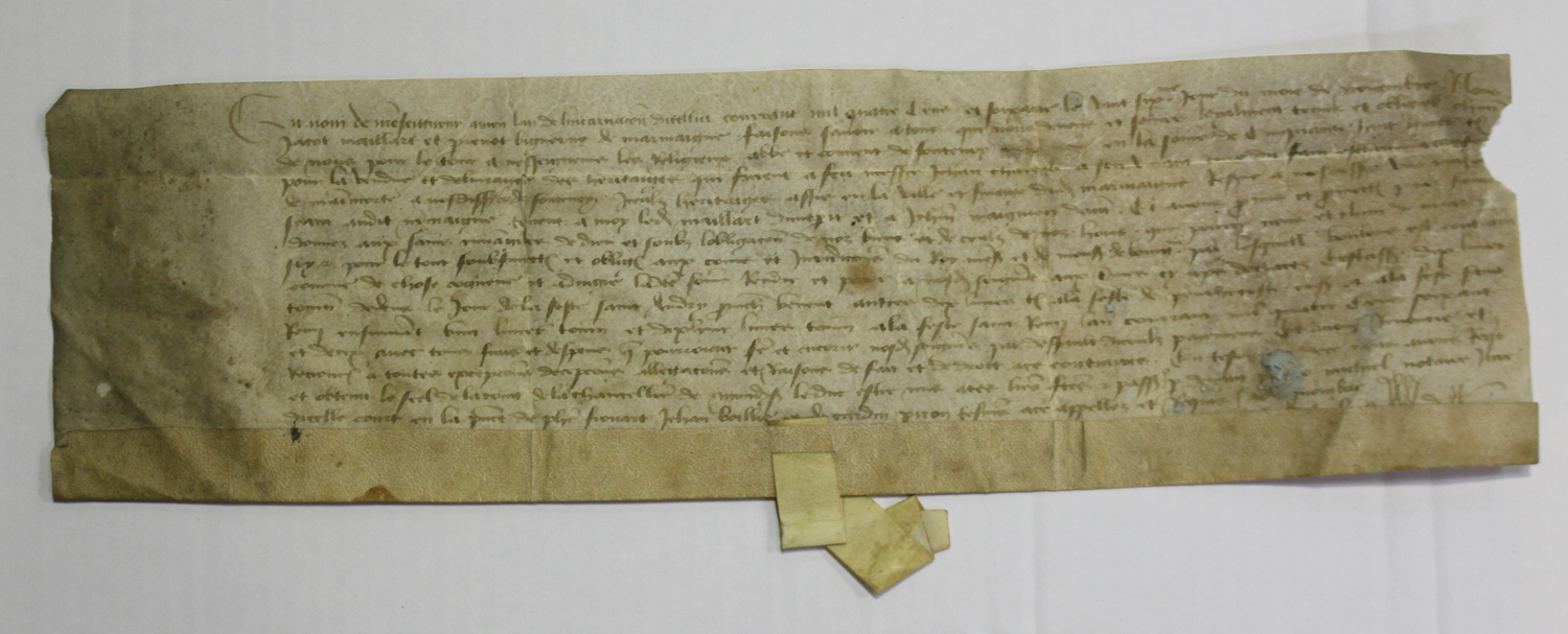 DOCUMENTS. A Louis XI of France manuscript document on vellum dated 2 November 1478, concerning - Image 6 of 10