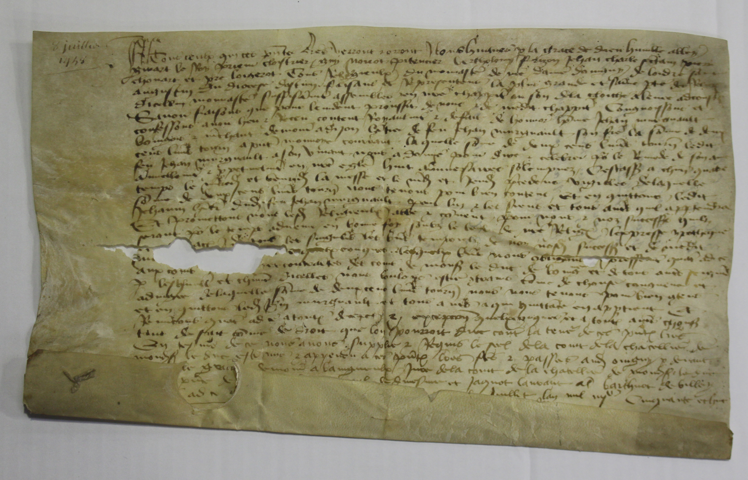 DOCUMENTS. A Louis XI of France manuscript document on vellum dated 2 November 1478, concerning - Image 4 of 10
