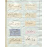 AUTOGRAPHS. An album containing approximately 71 autographs, the majority clipped signatures of