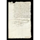 DOCUMENTS. A Louis XIII of France manuscript document on vellum dated 16 September 1623, being a