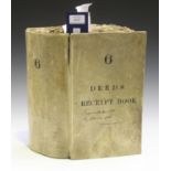 LEGAL DOCUMENTS. A vellum-bound Deeds Receipt Book dated on the upper cover 'From 10 October 1932 to