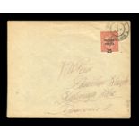 A folder containing Poland 1919 cover with overprinted stamp and various later Polish stamps and