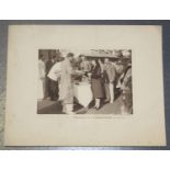 AUTOGRAPHS. A group of four mounted sepia-toned photographs of tennis players by Marc Le Noir,