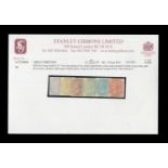A group of six Great Britain 1876 4d colour trials stamps, plate 15 imperf, 6 different colours with
