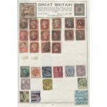 Two albums of world stamps and a small group of loose stamps, including Great Britain 1d reds and