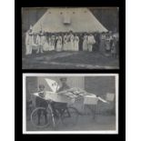 A group of 4 photographic postcards of Henfield Carnival, comprising 3 of floats and 1 of figures