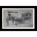A photographic postcard of a horse-drawn coach identified as Pattenden's coach in Henfield High