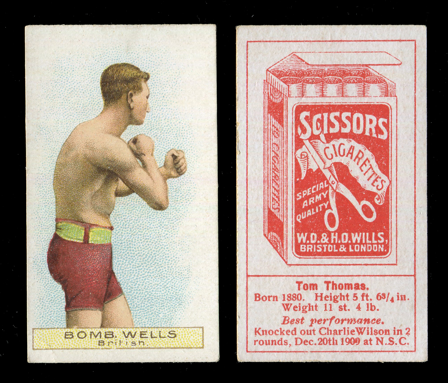 A set of 36 Wills Scissors 'Boxers' cigarette cards, circa 1911.Buyer’s Premium 29.4% (including VAT