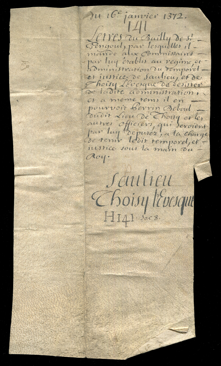 DOCUMENTS. A Charles IV of France manuscript document on vellum dated 29 April 1324, relating to a - Image 2 of 6