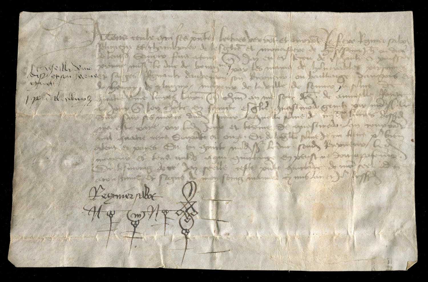 DOCUMENTS. A Louis XI of France manuscript document on vellum dated 2 November 1478, concerning - Image 10 of 10