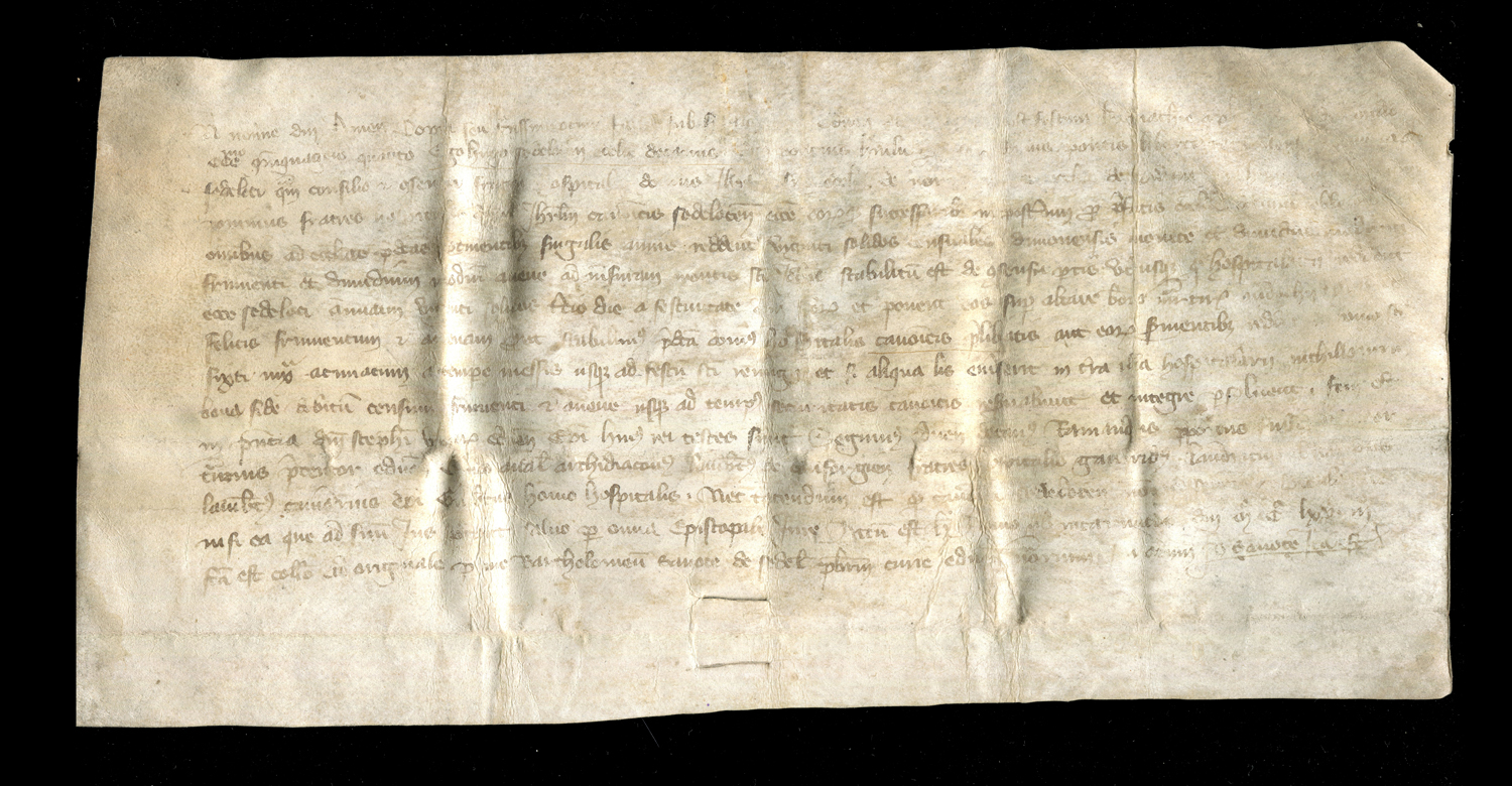 DOCUMENTS. A Charles IV of France manuscript document on vellum dated 29 April 1324, relating to a - Image 5 of 6