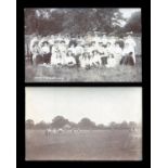 A photographic postcard titled 'Henfield Stoolball Club', together with a photographic postcard of