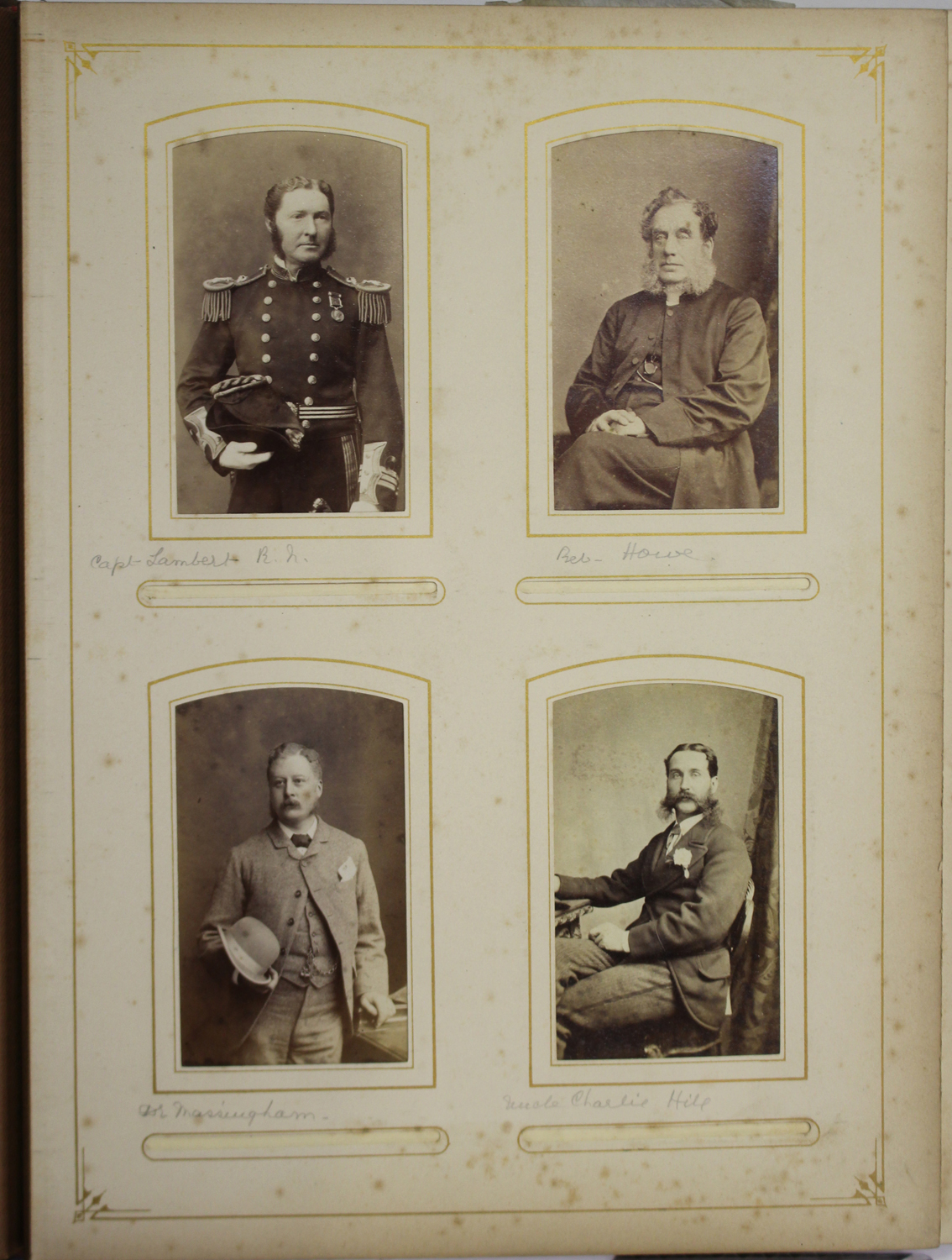 PHOTOGRAPHS. Four leather-bound albums containing approximately 177 cartes-de-visite and 16