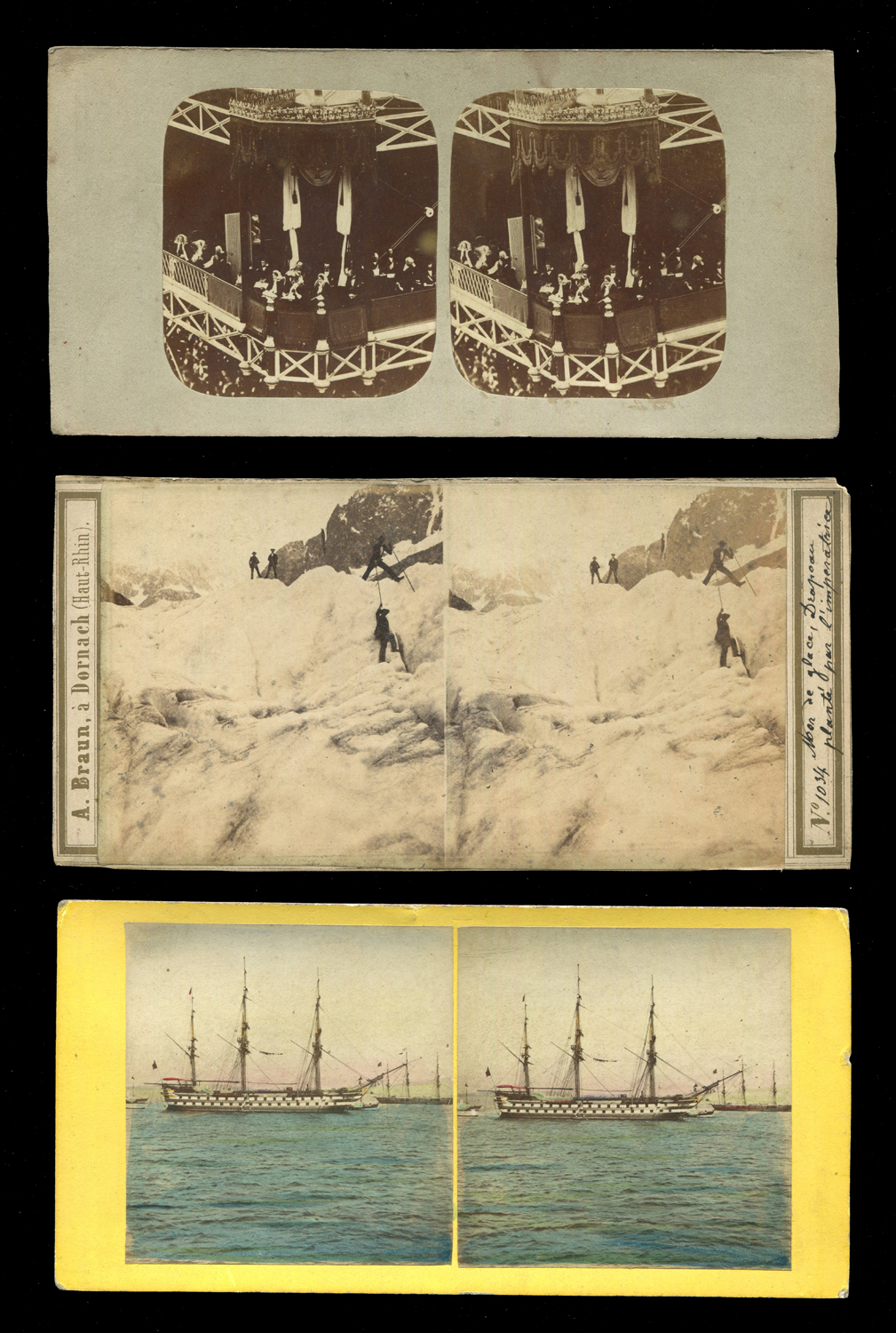 PHOTOGRAPHS. A collection of approximately 104 stereoscopic viewing cards, the majority views in