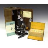 A mid-20th century W. Watson & Sons Ltd 'Kima' monocular microscope, No. 112526, unextended height