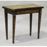 A 19th century mahogany Dutch marquetry card table, the top profusely inlaid with flower-filled