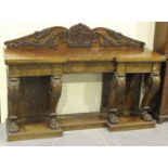 A Regency mahogany console table, in the manner of Thomas Hope, the shaped panel back finely