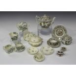 An English porcelain miniature teapot and cover and matching sucrier and cover, probably Coalport,