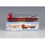 A Dinky Supertoys No. 905 Foden flat truck with chains, second type, finished with red chassis and