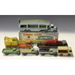 A collection of Dinky Toys and Supertoys commercial vehicles, including a No. 582 Pullmore Car