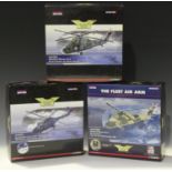 Seven Corgi Aviation Archive 1:72 scale model military helicopters, comprising an AA37601 Westland