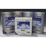 A collection of Gemini Jets 1:400 scale die-cast models of passenger aircraft in various liveries,