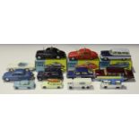 A small collection of Corgi Toys cars, comprising a No. 424 Ford Zephyr estate, a No. 213S 2.4