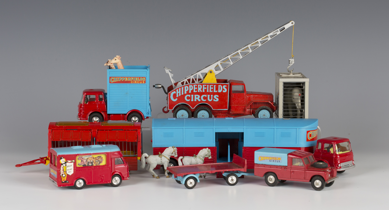 A small collection of Corgi Toys Chipperfield's Circus vehicles, comprising a No. 1130 circus