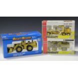 A small collection of die-cast diggers and earth-moving machines by Conrad, NZG, Joal, Corgi and