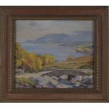 Owen Bowen - 'Ashness Bridge and Derwent Water, Borrowdale', early 20th century oil on canvas,