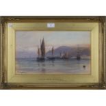 George Henry Jenkins - 'Fishing Boats returning to Harbour', late 19th century watercolour,