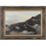 Berrisford Hill - Highland Landscape with Ptarmigan, 20th century oil on canvas, signed, 50cm x