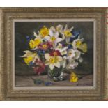 John Whitlock Codner - 'Spring Flowers', 20th century oil on board, signed recto, titled and