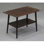 A Victorian rosewood rectangular two-tier occasional table, in the manner of E.W. Godwin, raised