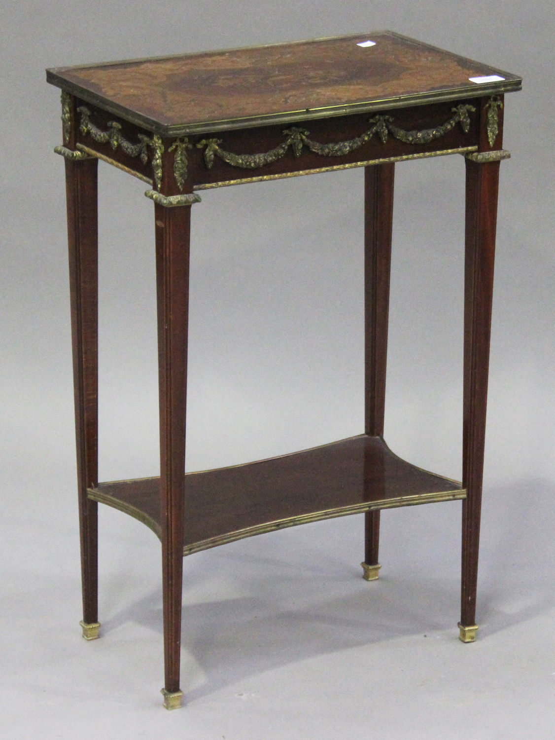 A 20th century Louis XVI style kingwood and gilt metal mounted occasional table, the frieze fitted
