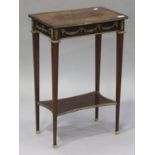 A 20th century Louis XVI style kingwood and gilt metal mounted occasional table, the frieze fitted