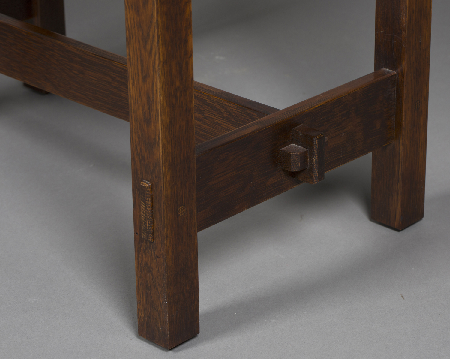 A modern American Arts and Crafts style stained oak side table, after a design by Gustav Stickley, - Image 2 of 4