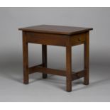 A modern American Arts and Crafts style stained oak side table, after a design by Gustav Stickley,