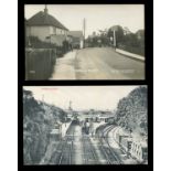 A large collection of postcards in two shoeboxes and an album, including a number of saucy seaside