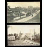 A collection of 37 postcards of Sussex villages, including photographic postcards titled 'Little