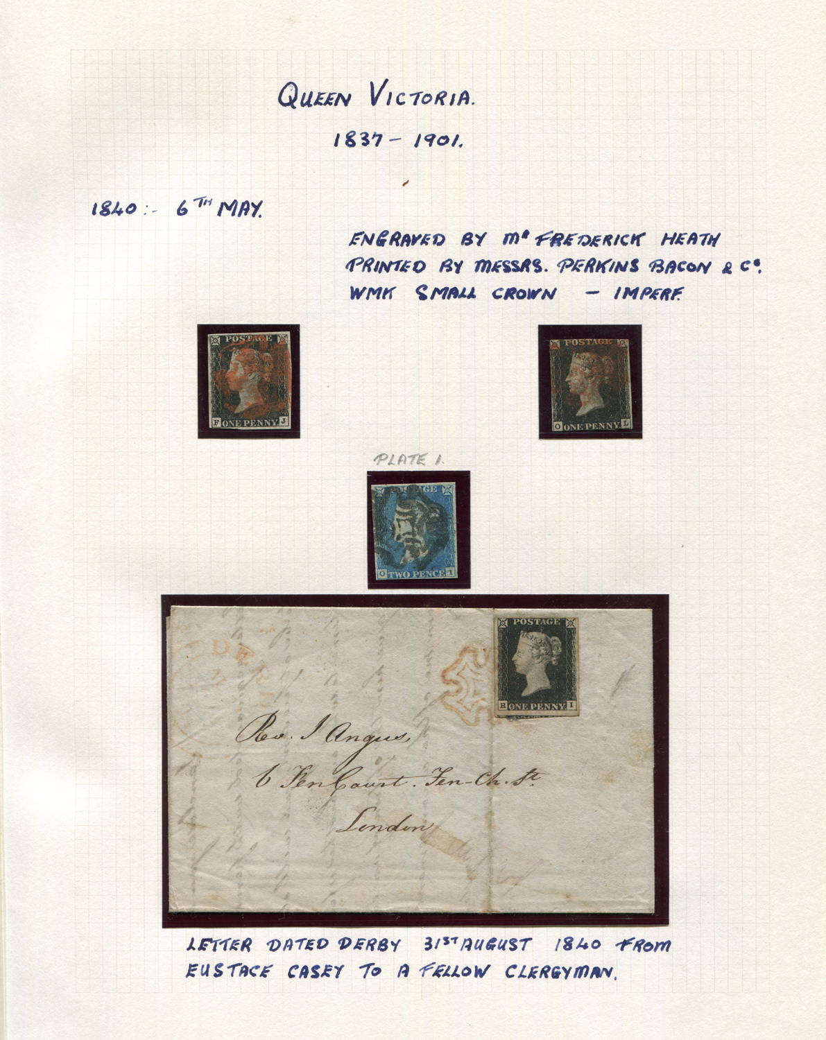 Two albums of Great Britain stamps from 1840 1d Mulready, one unused, one used, 1d black, 2 used and - Image 5 of 5