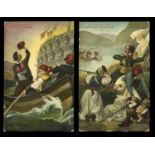 A collection of 27 colour printed postcards depicting scenes from the Greek War of Independence.